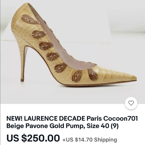 Crocodile Pumps by Laurence Decade Red Made in Italy Size 6.5 - Picture 5 of 8